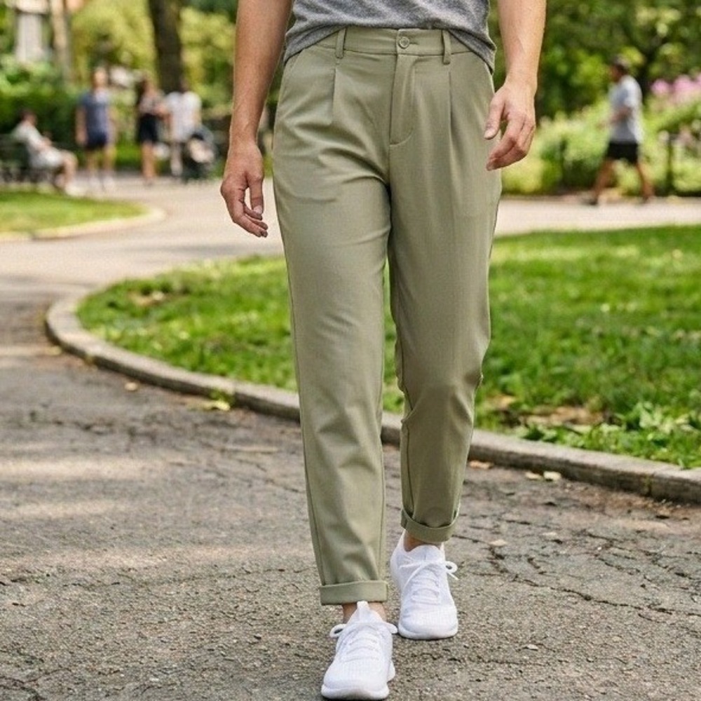 Cotton On Women Sage Green Pleated High Rise Tapered Chino Pants Size 2